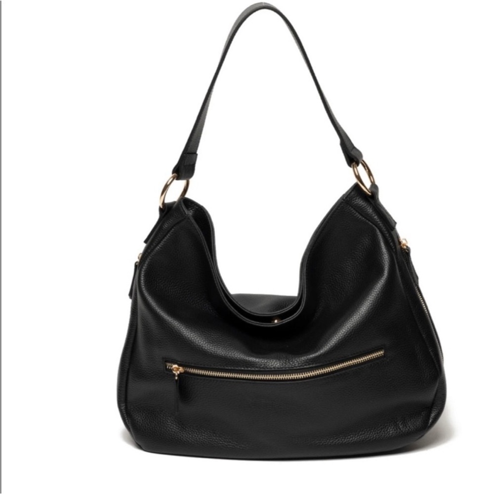 Laggo The Taylor Black Pebble Leather Bag